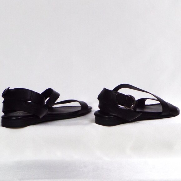 FRANCO SARTO size7M GUSTAR black flat-heel sandals leather uppers bal. synth. - Picture 9 of 16